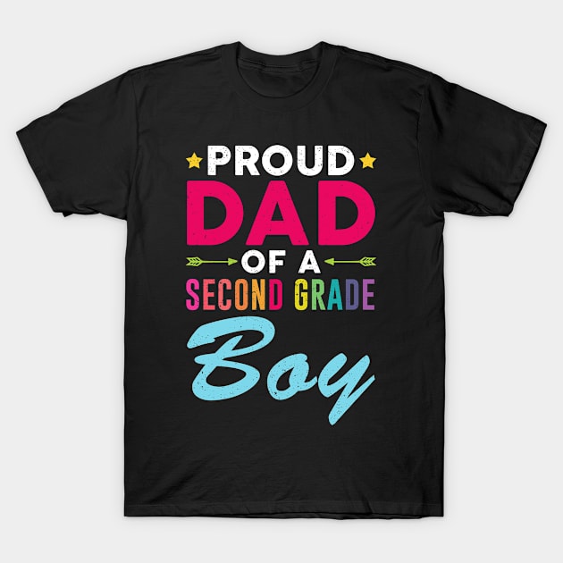 Proud Dad Of A Second grade Boy Back To School Gift T-Shirt by kateeleone97023